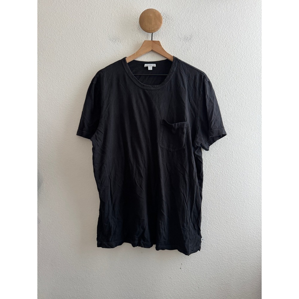 James Perse Mens Black Short Sleeve Pocket T-Shirt Size 4 (XL) Made in USA